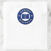 Madison Wisconsin Ovaler Aufkleber (Tasche)