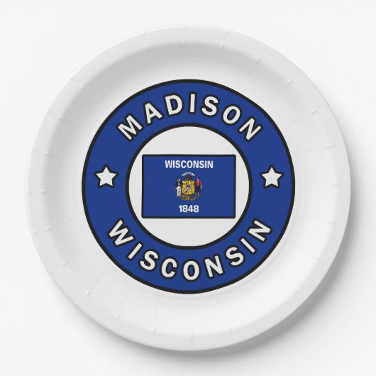 Madison Wisconsin Pappteller (Vorderseite)