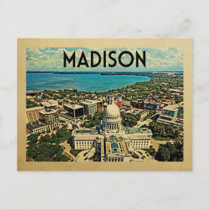 Madison Wisconsin Postcard Vintage Travel Postkarte