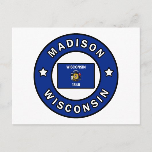Madison Wisconsin Postkarte (Vorderseite)