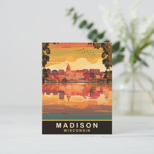 Madison, Wisconsin Postkarte (Stehend Vorderseite)