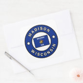 Madison Wisconsin Quadratischer Aufkleber (Umschlag)