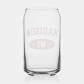 Madison Wisconsin Retro-Fett-Typografie-Glaswaren Dosenglas (Vorderseite)