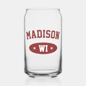 Madison Wisconsin Retro-Fett-Typografie-Glaswaren Dosenglas (Rückseite)