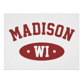 Madison Wisconsin Retro Sportliche Typografie Wand Poster
