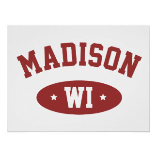 Madison Wisconsin Retro Sportliche Typografie Wand Poster