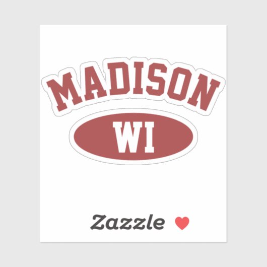 Madison, Wisconsin Retro Typography Vinyl Sticker (Blatt)