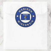Madison Wisconsin Runder Aufkleber (Tasche)