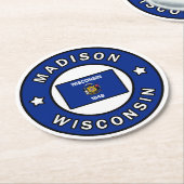 Madison Wisconsin Runder Pappuntersetzer (Angewinkelt)