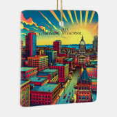 Madison, Wisconsin Skyline bei Sunset Keramikornament (Rechts)