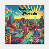 Madison, Wisconsin Skyline bei Sunset Magnet (Vorne)
