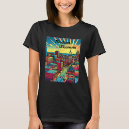 Madison, Wisconsin Skyline bei Sunset T-Shirt