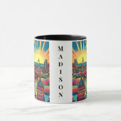 Madison, Wisconsin Skyline bei Sunset Tasse (Zentrum)