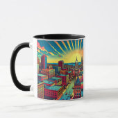 Madison, Wisconsin Skyline bei Sunset Tasse (Links)