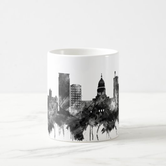 Madison Wisconsin Skyline BW Kaffeetasse (Mittel)
