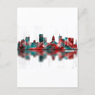 Madison Wisconsin Skyline Feiertagspostkarte