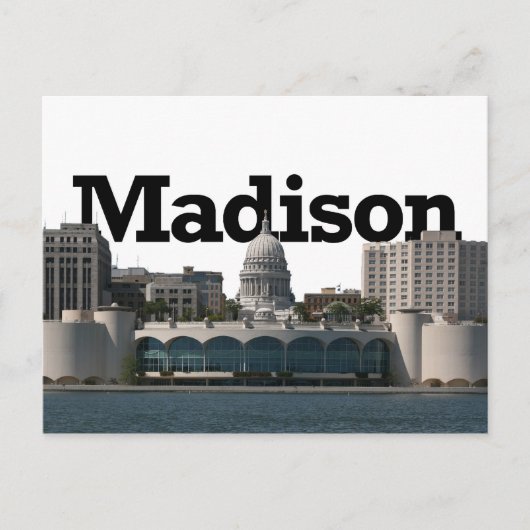 Madison Wisconsin Skyline mit Madison im Himmel Postkarte (Vorderseite)
