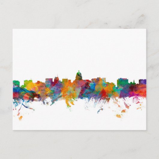 Madison Wisconsin Skyline Postkarte (Vorderseite)