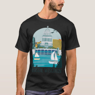 Madison Wisconsin Skyline Vintag Pullover