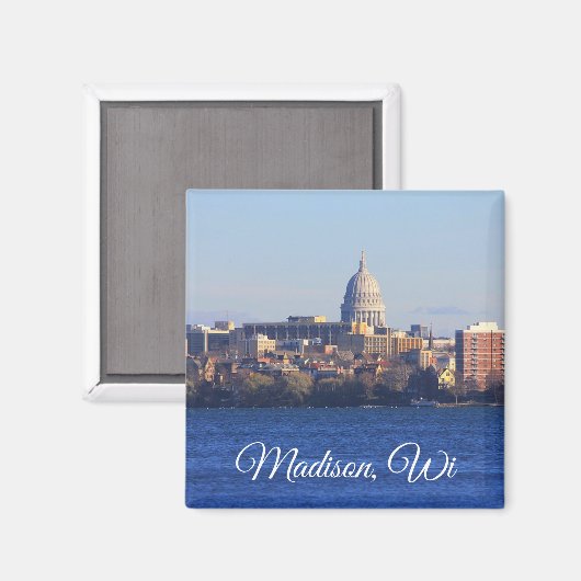 Madison, Wisconsin Souvenir Keepake Magnet (Vorderseite/Rückseite)