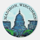 Madison, Wisconsin Souvenir Magnet (Vorne)