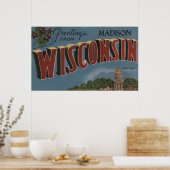 Madison, Wisconsin (Staat Hauptstadt/Blume) Poster (Küche)