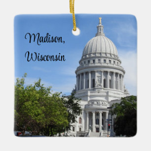Madison, Wisconsin Staat Hauptstadt Weihnachten Keramikornament