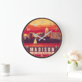 Madison Wisconsin Sunset Große Wanduhr (Zuhause)