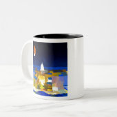 Madison Wisconsin Super Moon Skyline Zweifarbige Tasse (Vorderseite Links)