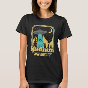 Madison Wisconsin Ufo Alien 80er Retro Staatsstolz T-Shirt