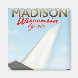 Madison Wisconsin USA Vintage-Flugposter Magnet