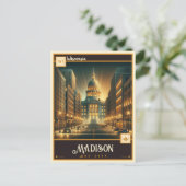 Madison, Wisconsin | VINTAG Postkarte (Stehend Vorderseite)