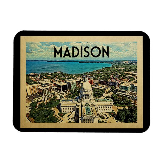 Madison Wisconsin Vintage Travel Magnet (Horizontal)