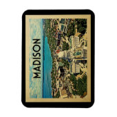 Madison Wisconsin Vintage Travel Magnet (Vertikal)