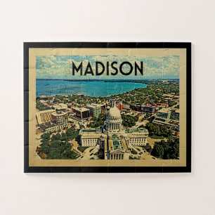 Madison Wisconsin Vintage Travel Puzzle