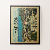 Madison Wisconsin Vintage Travel Puzzle (Vertikal)