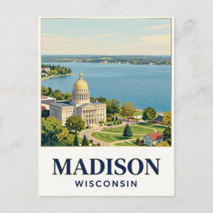 Madison Wisconsin Wasserfront und Architektur Postkarte