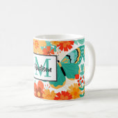 Madison's Garden Butterfly Floral Kaffeetasse (VorderseiteRechts)