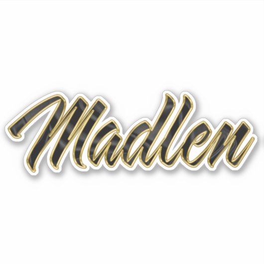Madlen black gold Lettering Aufkleber Sticker (Vorderseite)