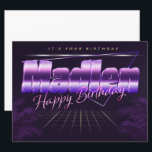 Madlen Name Vorname lila retro Karte Geburtstag<br><div class="desc">Eine sehr schöne personalisierte Karte / Grußkarte / Geschenkkarte / Geburtstagskarte im lila retro Design für Madlen. Die Rückseite ist frei für einen persönlichen Text oder Ähnliches. Perfekt für deine beste Freundin, Ehefrau, Schwester, Mutter, Tante, Oma, Verlobte, Cousine, Lebenspartnerin oder wen auch immer du mit einem persönlichen und indivuduellem Geschenk...</div>