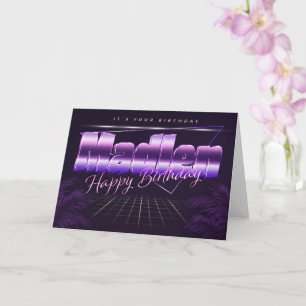 Madlen Name Vorname lila retro Karte Geburtstag
