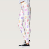 MÄDLICH KLEINE BLUME BALKPINK GELBE LILAKFARBE LEGGINGS (Links)