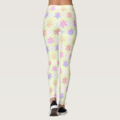 MÄDLICH KLEINE BLUME BALKPINK GELBE LILAKFARBE LEGGINGS (Rückseite)