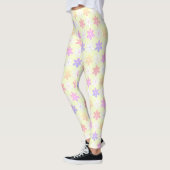 MÄDLICH KLEINE BLUME BALKPINK GELBE LILAKFARBE LEGGINGS (Links)
