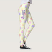 MÄDLICH KLEINE BLUME BALKPINK GELBE LILAKFARBE LEGGINGS (Rechts)
