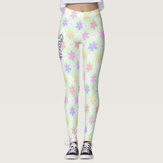 MÄDLICH KLEINE BLUME BALKPINK GELBE LILAKFARBE LEGGINGS