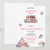 MÄDLICH PAJAMAS PARTY EINLADUNG (Vorne/Hinten)