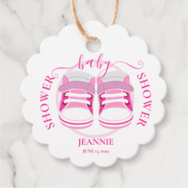 MÄDLICH PINK HINTERN BABY SHOWER Round Gevor Tags Geschenkanhänger