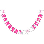 MÄDLICH PINK "Welcome Baby" BABY DUSCHE Wimpelkette (Alle)