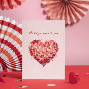 Madly in Liebe Blumenherz Benutzerdefinierter Feiertagskarte